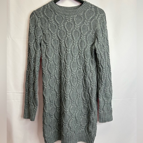 LISA & ROSE | Gray Ogee Crewneck Long Sleeve Sweater Dress (Size: X-Large) - Picture 9 of 10